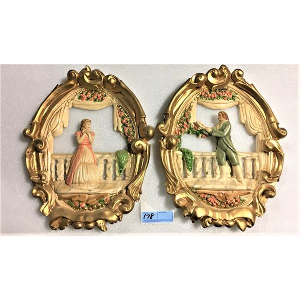 TWO Vintage Plaques - Plaster Relief