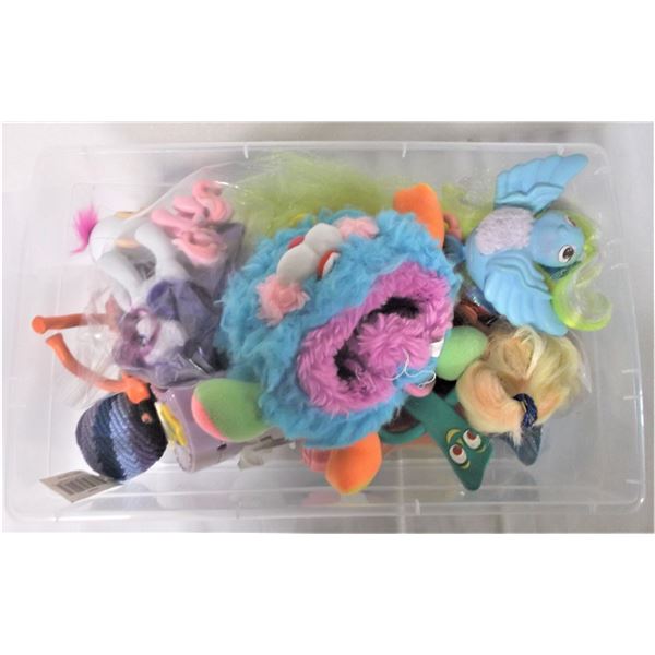 Shoebox Bin of Toys, including Gumby