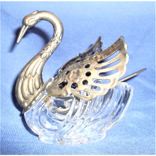 Small Swan Sugar Bowl with Spoon