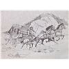 Image 2 : Framed Print -  Stagecoach Ink Drawing by R. Watson