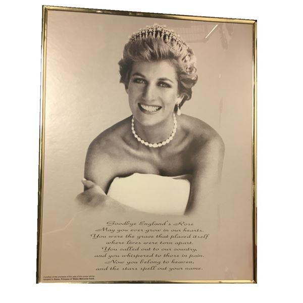 Framed Artwork with Poem - Diana, Princess of Wales