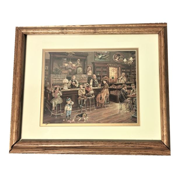 Framed Art Turn of The Century Drug Store by Lee Dubin