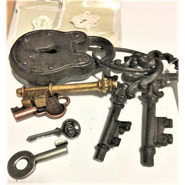 Art Supplies, Collection of Keys and Small Key Holes