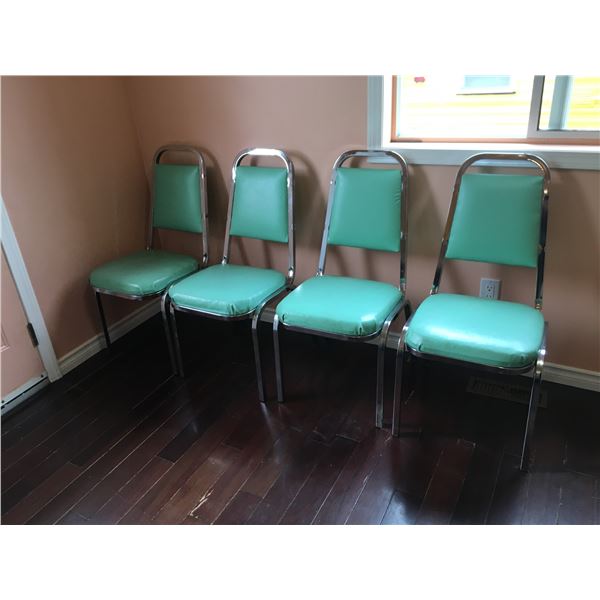 Four Kitchen Chairs - Turquoise