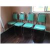 Image 1 : Four Kitchen Chairs - Turquoise