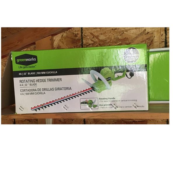 Greenworks Rotating Hedge Trimmer  in Box, 22" Blade