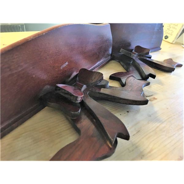 TWO  Wooden Accent Shelves With Bows