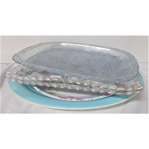 Six Plastic Serving Trays