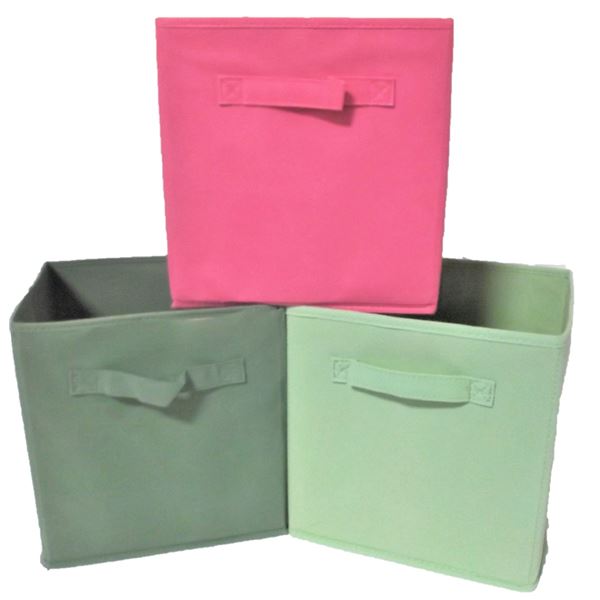 Three Fabric Storage Cubes