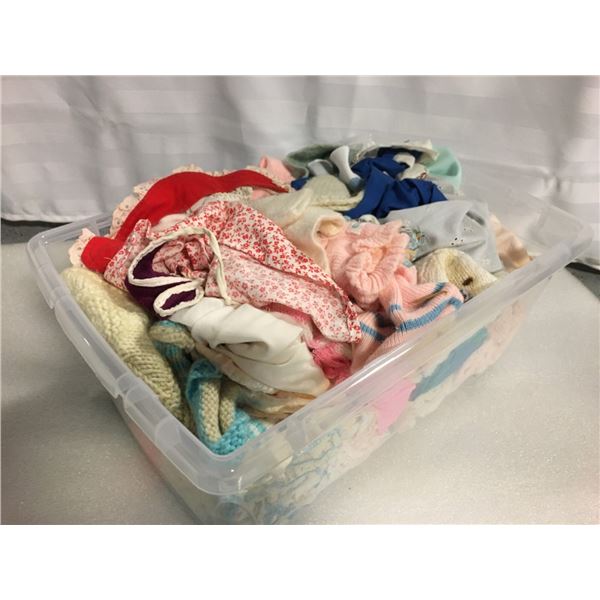 Shoebox Bin of Doll Clothes