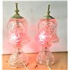 Two Glass Lamps with Pinwheel Design, Tested and Work Well
