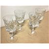 Four Vintage Lead Crystal Pinwheel Sherry/Liquor 2 Oz. Stemmed Glasses