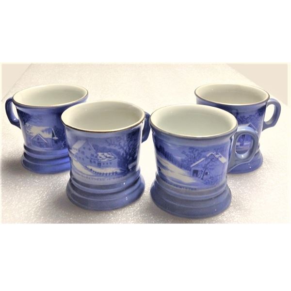 Four Hand painted Coffee Mugs