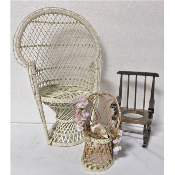 Three Decorative Doll Chairs