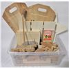Image 1 : Bin of Wooden Craft Items