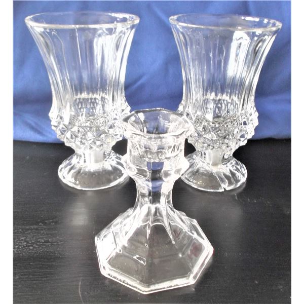 Three Candle Holders - One Cracked