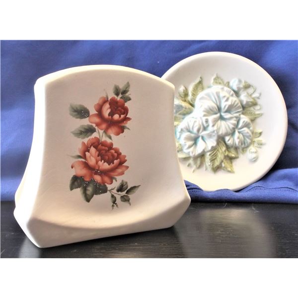 Porcelain Napkin Holder and Decorative Wall Art