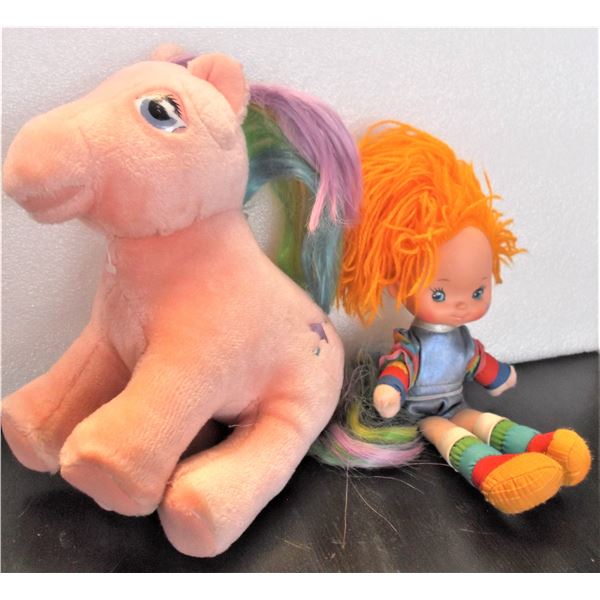 Vintage Rainbow Bright Doll and My Little Pony with Purple Umbrella Cutie Mark
