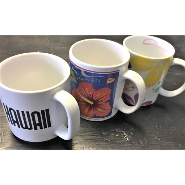THREE Hawaii Coffee Mugs