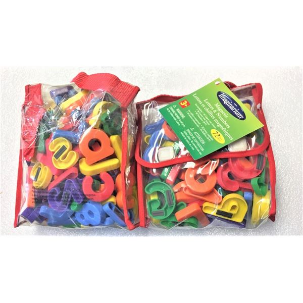 Magnetic Letters and Numbers, New in Package, TWO PACKAGES OF 72