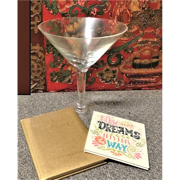Giant Martini Glass and Two Encouraging Books