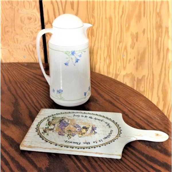 Pitcher/Caraffe and Vintage Cutting Board