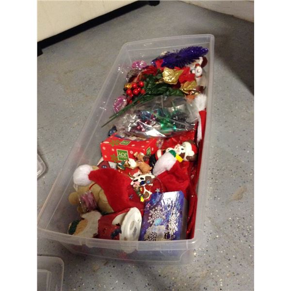 Bin of Christmas Items