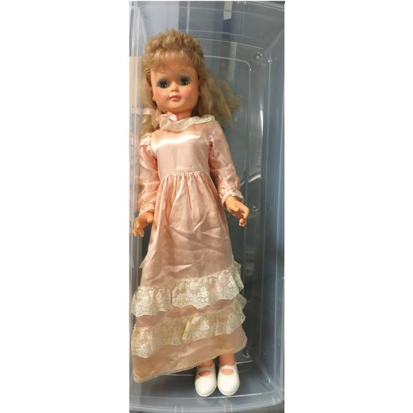 Vintage 36" Walking Doll  With Original Dress and Shoes