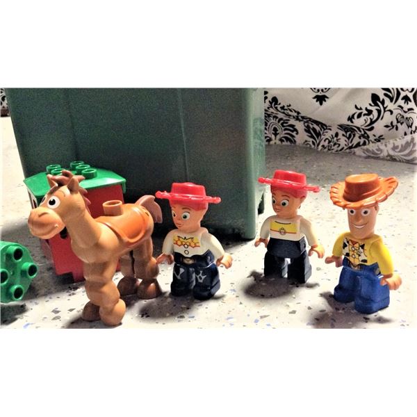 Large Lego in Bin With Toy Story Characters
