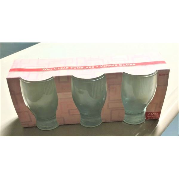Three Small Glasses, new in container