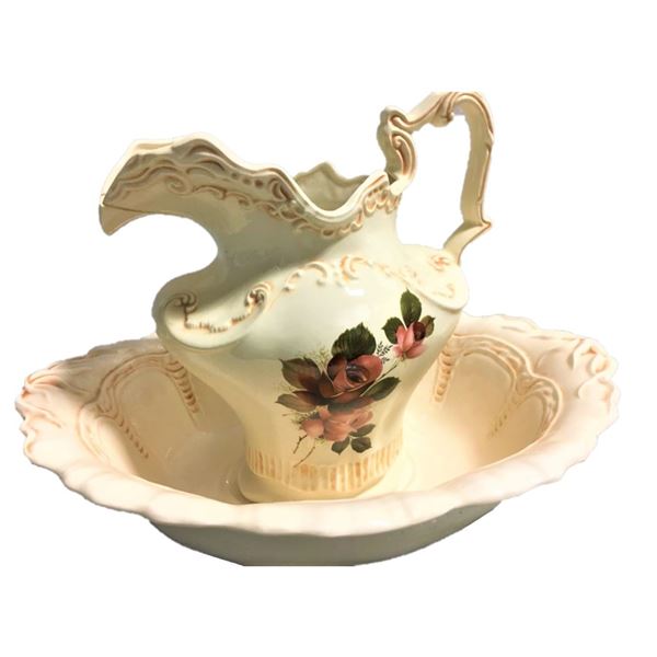 Pitcher and Basin - As is, Cracks on Pitcher