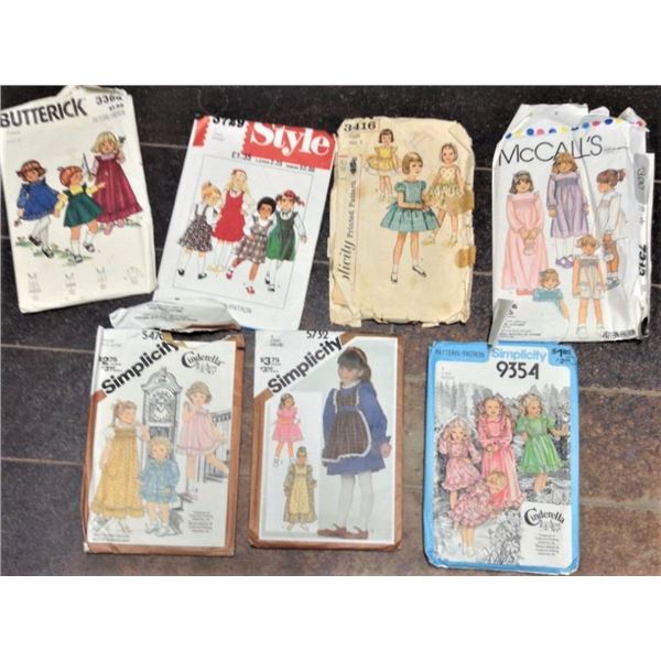 Vintage Patterns - SEVEN Patterns Children's Clothes