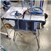 Image 1 : MASTERCRAFT 10 INCH TABLE SAW ON FOLDING ROLLING STAND WITH CARBIDE TIPPED BLADES
