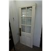 Image 1 : ANTIQUE DOOR WITH 6 WINDOW PANELS AND BRASS HANDLE 75.5" X 29.75"