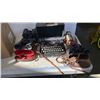 Image 1 : BOX OF ANTIQUE TYPEWRITER 3 PAIR BINOCULARS AND CAMERA