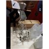 Image 2 : LOT OF GLASS TABLE LAMPS AND SMALL CHANDELIER