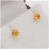Image 2 : NEW 10KT YELLOW GOLD GENUINE CITRINE STUD EARRINGS - RETAIL $200