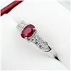 Image 2 : NEW STERLING SILVER GENUINE .76CT RUBY AND CZ RING, SIZE 7, W/ APPRAISAL $725