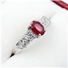 Image 3 : NEW STERLING SILVER GENUINE .76CT RUBY AND CZ RING, SIZE 7, W/ APPRAISAL $725