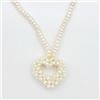 Image 2 : NEW BRASS GENUINE FRESHWATER PEARL HEART NECKLACE W/ APPRAISAL $1000