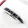 Image 1 : NEW STERLING SILVER GENUINE BLACK SAPPHIRE  "INFINITY BAND" STYLE RING SIZE 6.25 W/ APPRAISAL $860