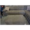Image 2 : 2pc BROWN UPHOLSTERED SECTIONAL, with large storage ottoman, good clean condition