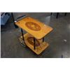 Image 2 : VINTAGE INLAID TEA TROLLEY, very good original conidtion, brass accents