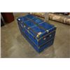 Image 2 : BLUE METAL UNION TRUNK - 43 INCHES WIDE, 2 FOOT TALL, 21 INCHES DEEP