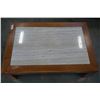 Image 2 : SOLID WOOD STONE TOP COFFEE TABLE