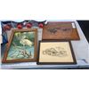 Image 2 : BOX OF WOOD TAPE, PAIR OF DOMINION SIZE 7 ROLLER SKATES AND PRINTS