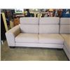 Image 2 : 2 PIECE SECTIONAL SOFA GREY FABRIC, WITH ADJUSTABLE HEADREST, GOOD CONDITION, COMES WITH REMOVABLE S