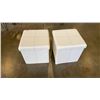 Image 1 : PAIR OF WHITE FOLDING STORAGE OTTOMANS WITH CONTENTS