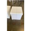 Image 2 : PAIR OF WHITE FOLDING STORAGE OTTOMANS WITH CONTENTS