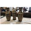 Image 1 : 2 SATSUMA VASES AND GINGER JAR - MISSING LID